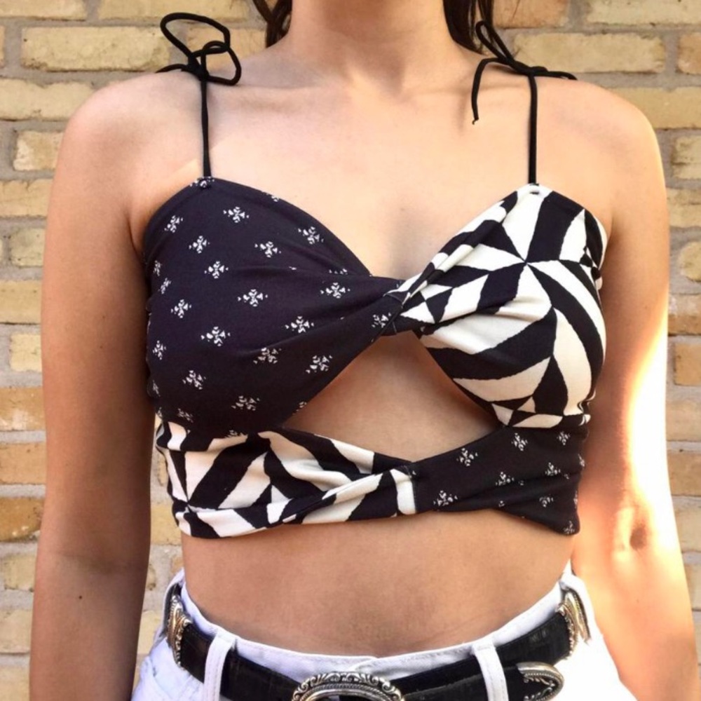 🌝 patchwork bandeau top 🌚 boho geometric and paisley pattern!